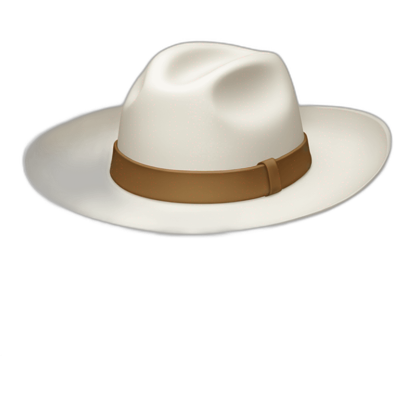 White wide brim hat emoji