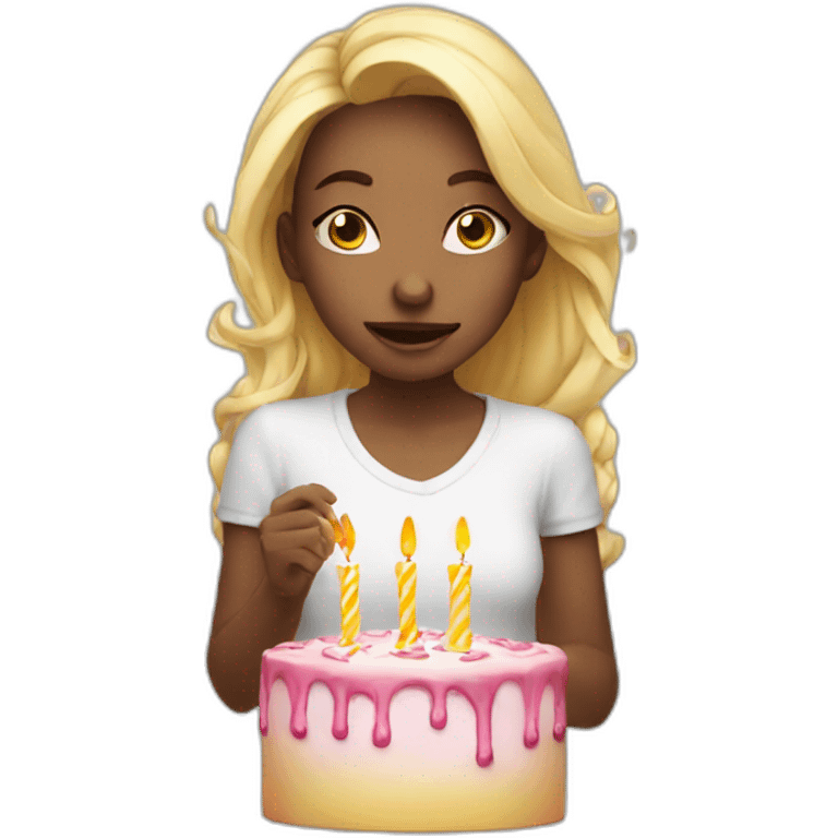 girl white blowing out candles emoji