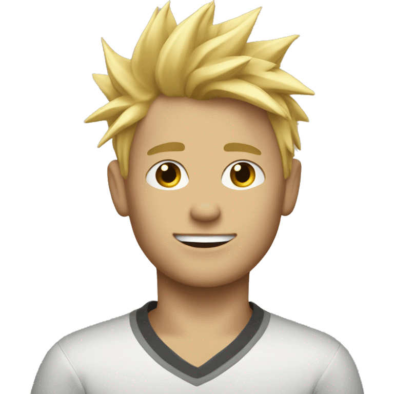 Blonde boy spiky hair emoji