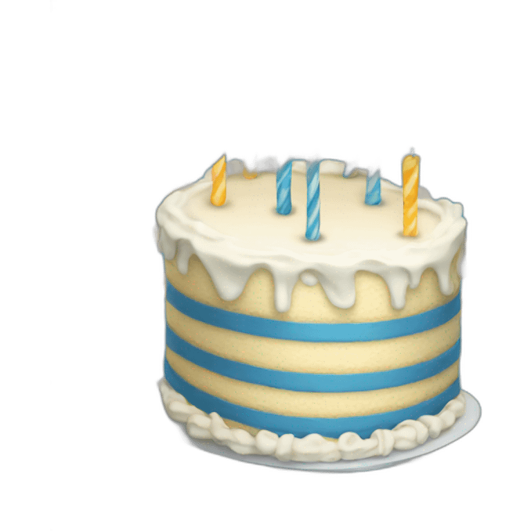 Blue Birthday Cake emoji