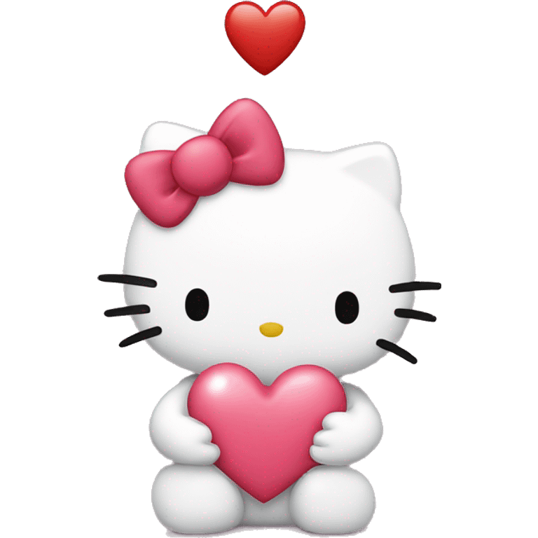 hello kitty holding heart  emoji