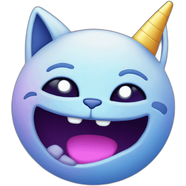 chat licorne dans l'espace emoji