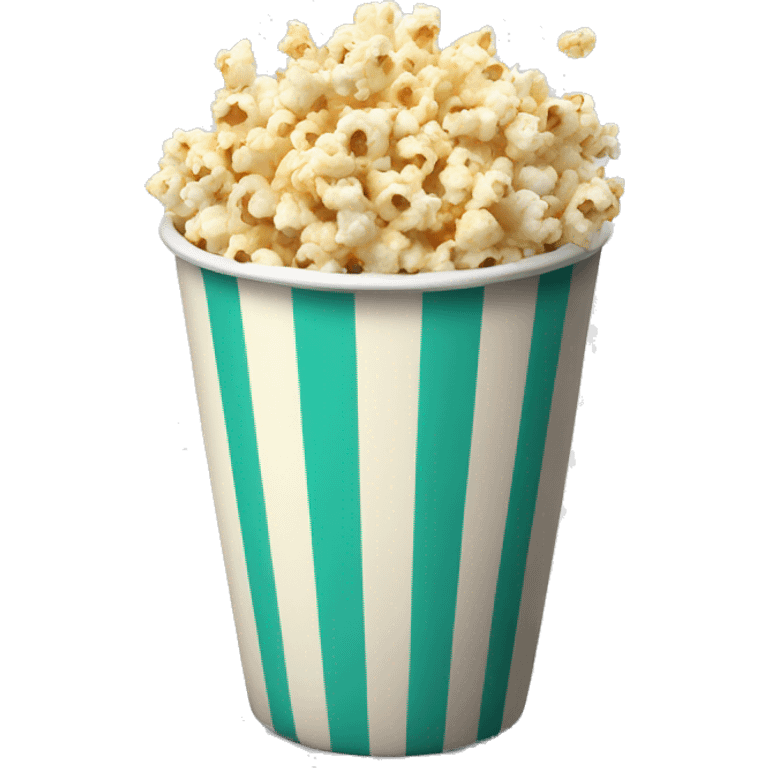 Popcorn in a striped cup with a TV emoji