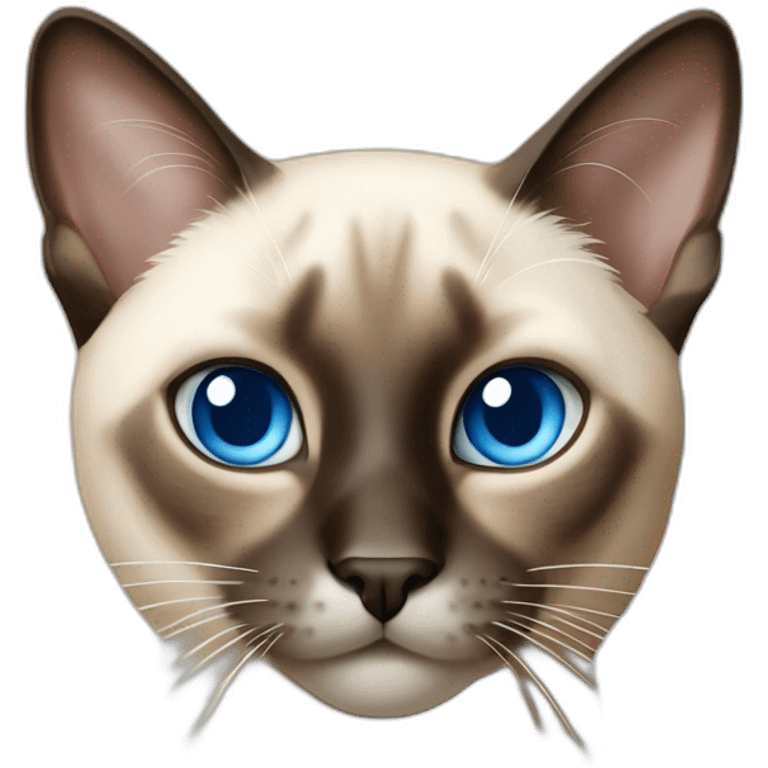 siamese Cat with blue eyes and white chin emoji