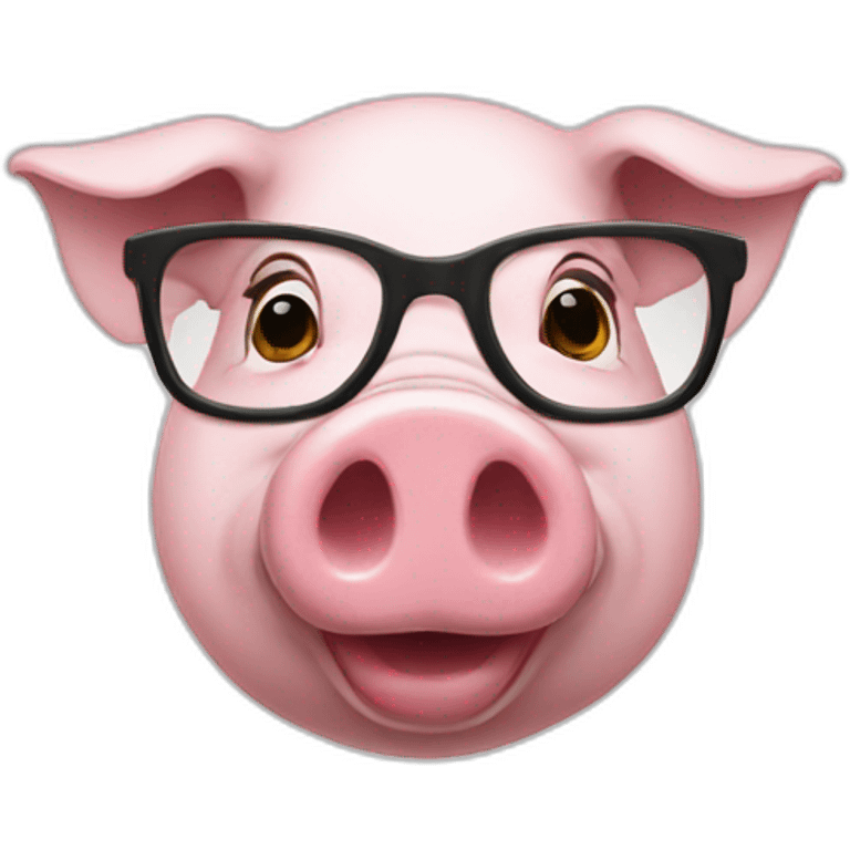 nerd pig emoji