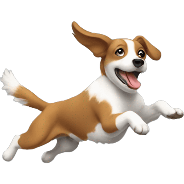 Agility dog jumping over anvil emoji