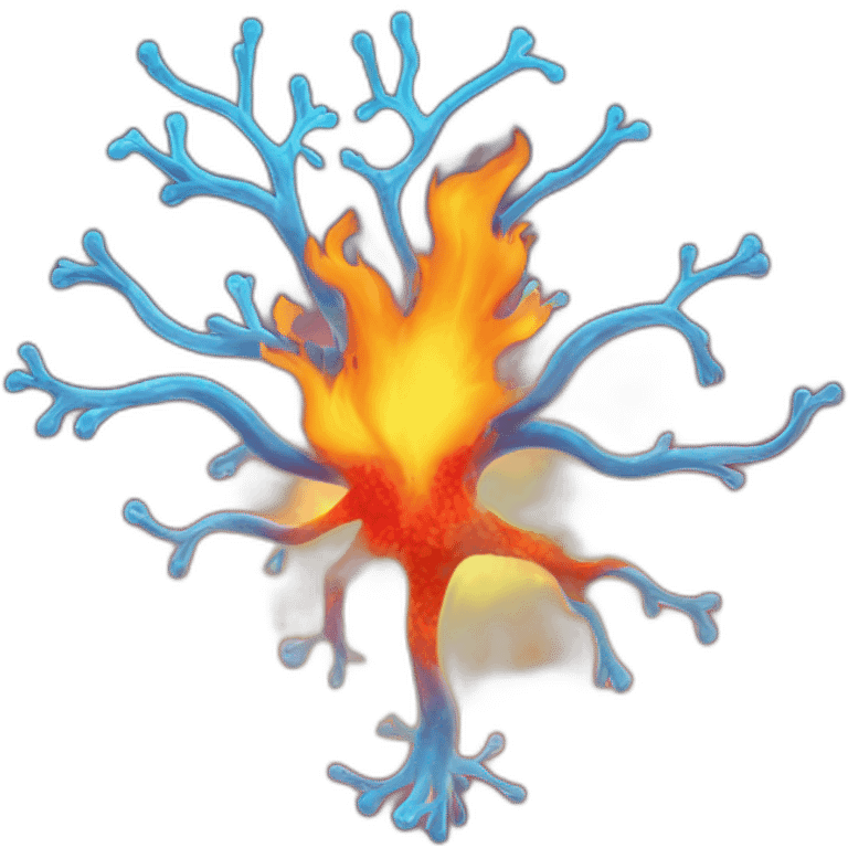 fire covering a Neuron emoji