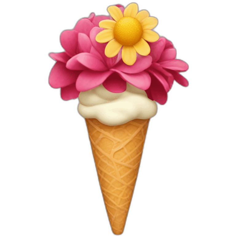 Flower with ice cream  emoji