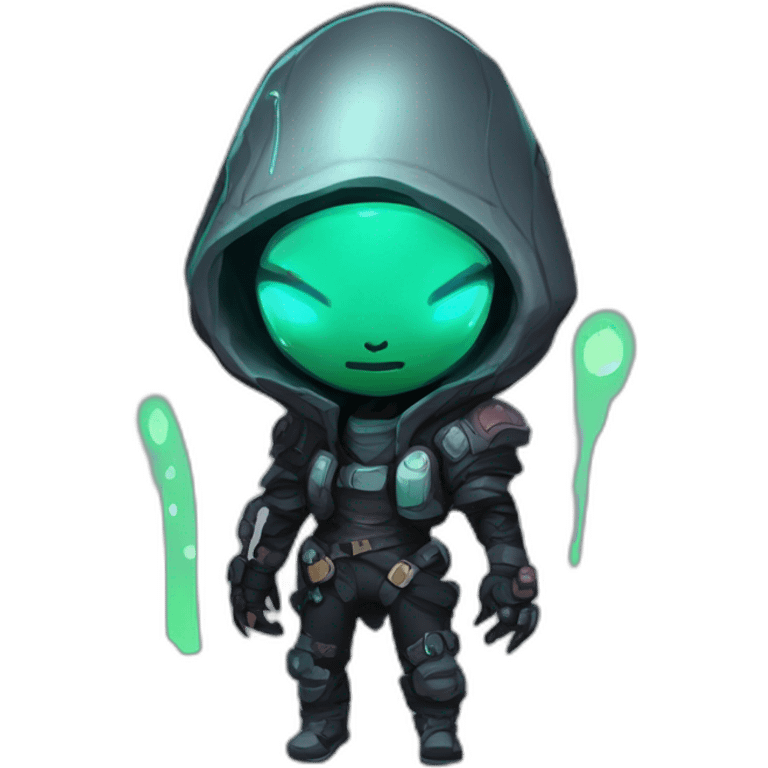 cyberpunk alien character desing scifi roguelike rpg style inspired by slay the spire digital art emoji