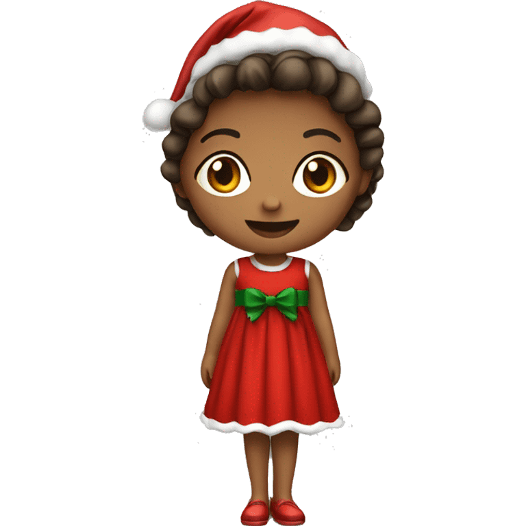 girl wearing festive christmas dress  emoji