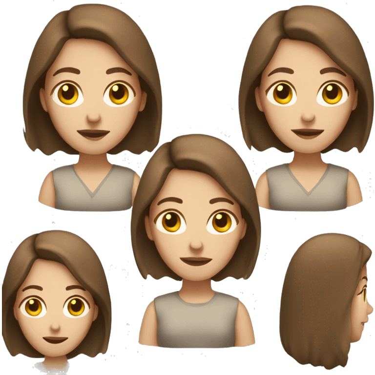 Caucasian woman with brown hair emoji