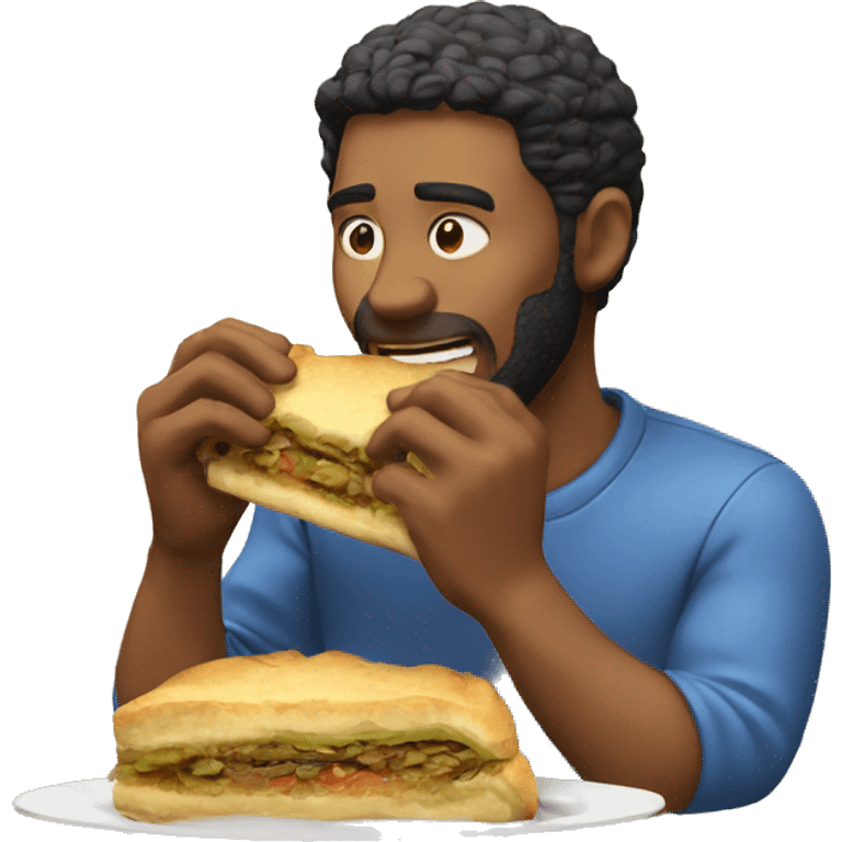 a man eating a torta emoji