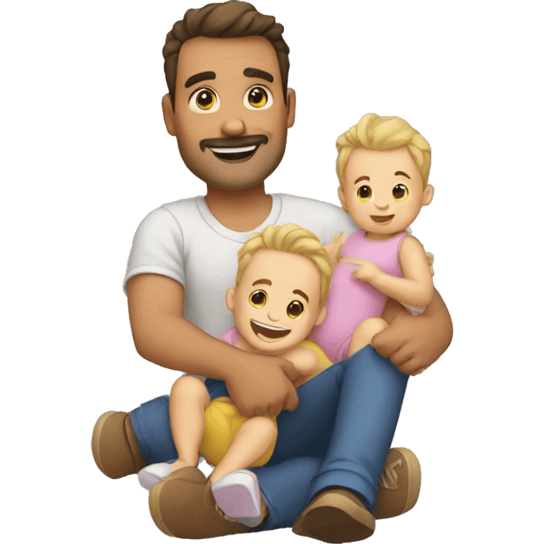 dad with 3 babies emoji