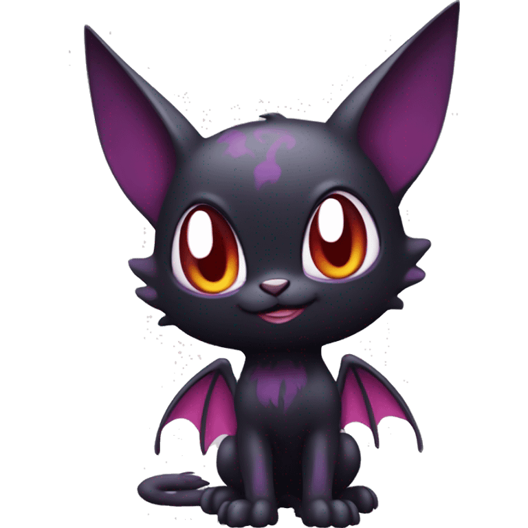 Cool Cute Edgy Dark Black Red Purple Batty Chibi Noibat-Cat-Pokémon-Fakémon-hybrid emoji