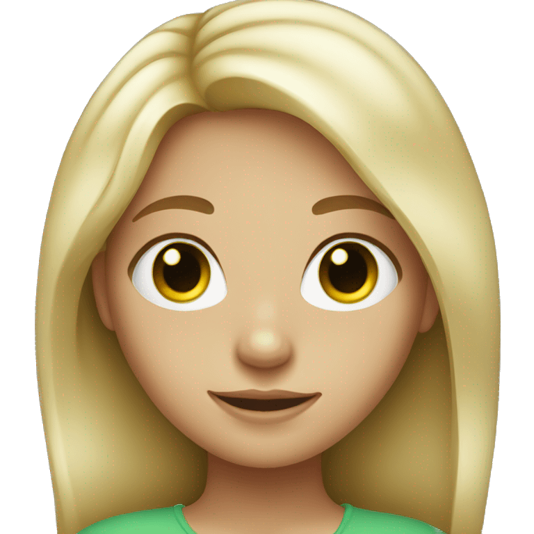 Girl with green eyes and light blond hair with freckles emoji