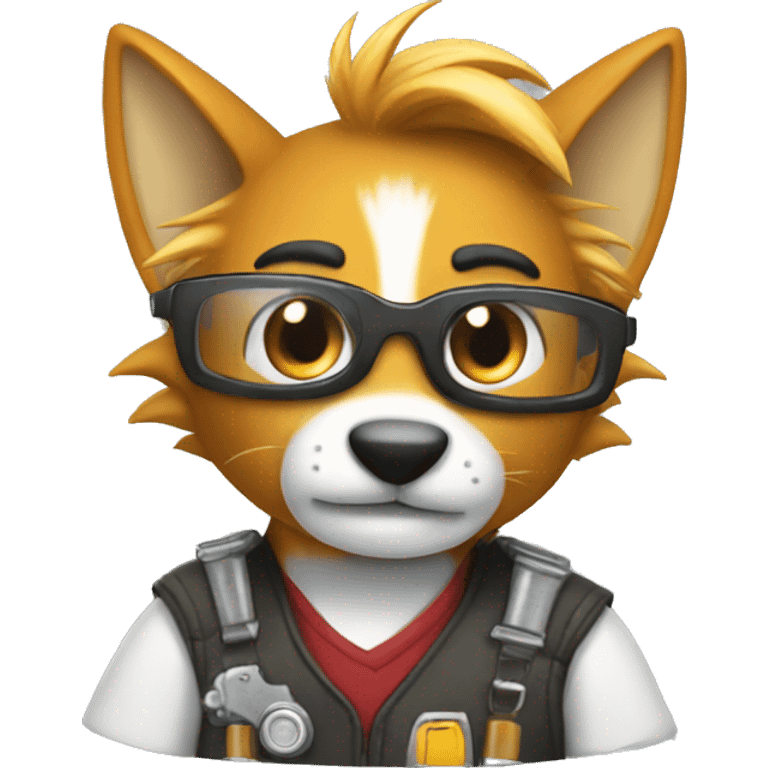 tails with mechanic glasses emoji