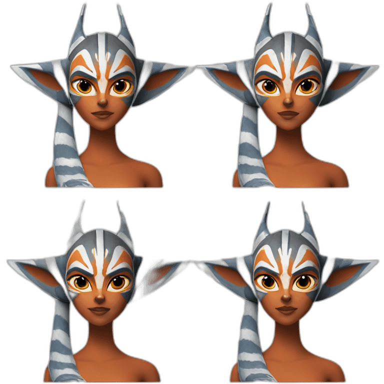 Sexy Ahsoka Tano (portrait, front facing) bikini (small horns) (clone wars season 7) emoji