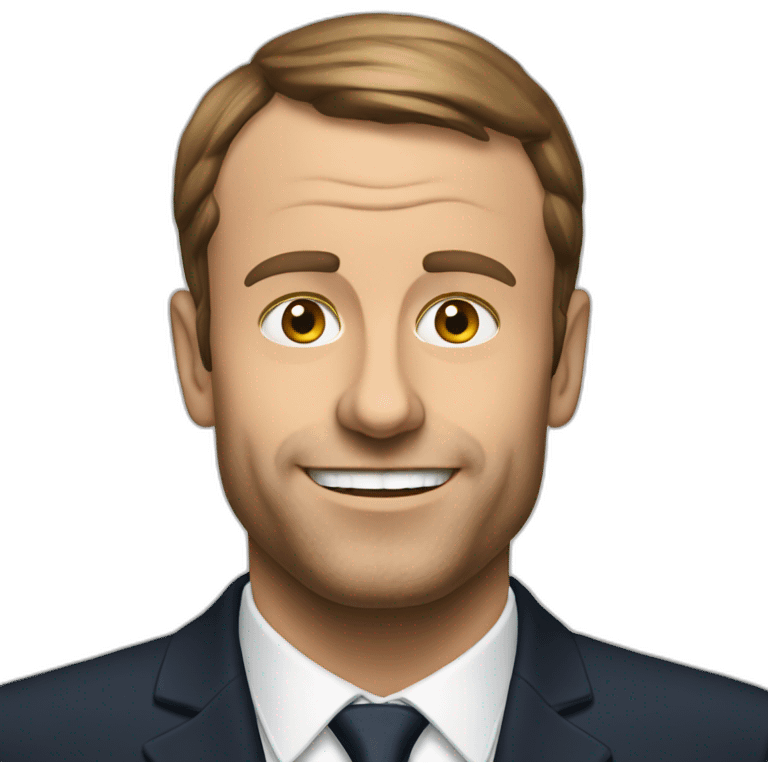 Macron with beer emoji