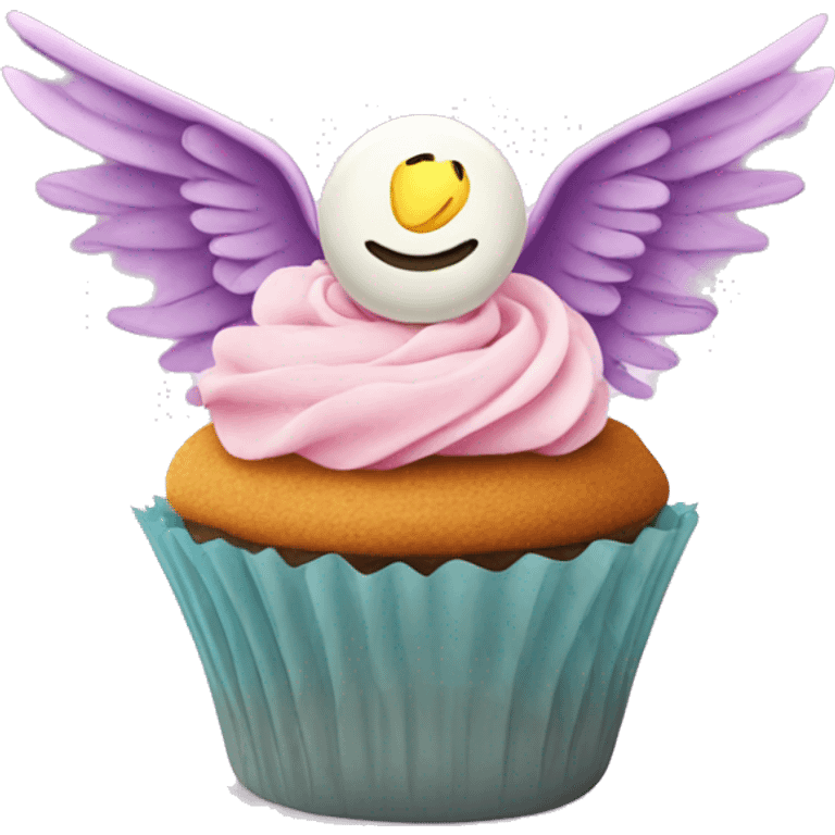 Cupcake with angel wings  emoji