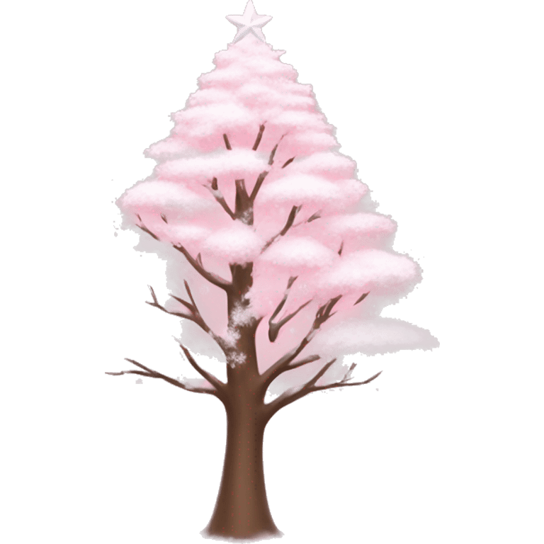 Light snow Pink tree Christmas  emoji