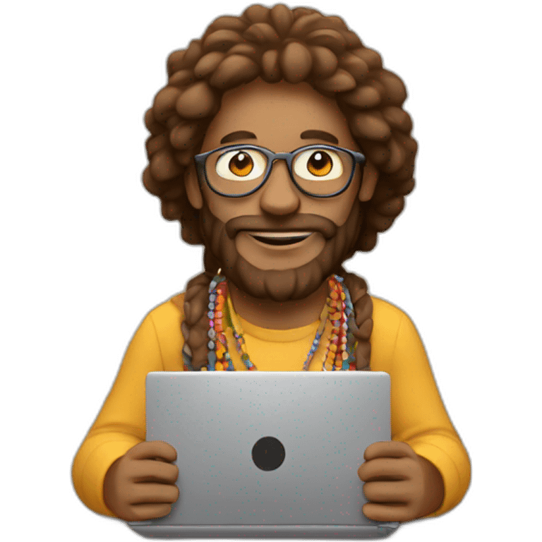 Hippie with laptop emoji