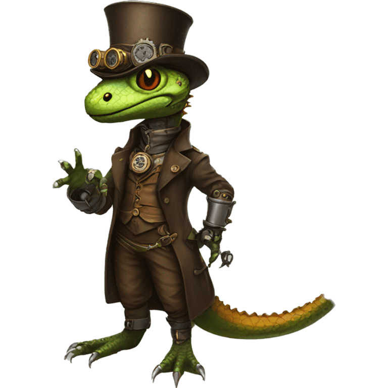 Steampunk reptile full body emoji