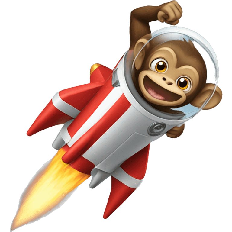 Monkey riding a rocket  emoji