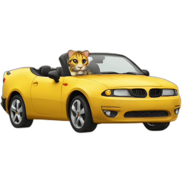 Little car with big cat emoji