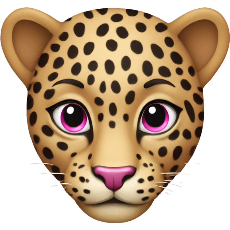 leopard with pink  emoji