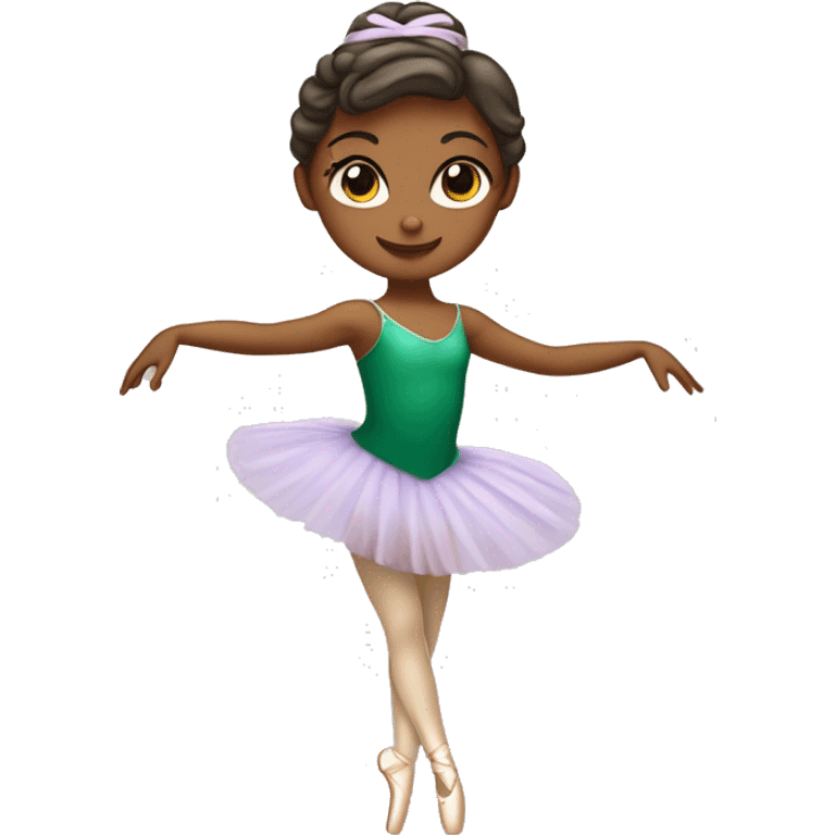 una ballerina di danza classica con i capelli lunghi e biondi con occhi verdi emoji