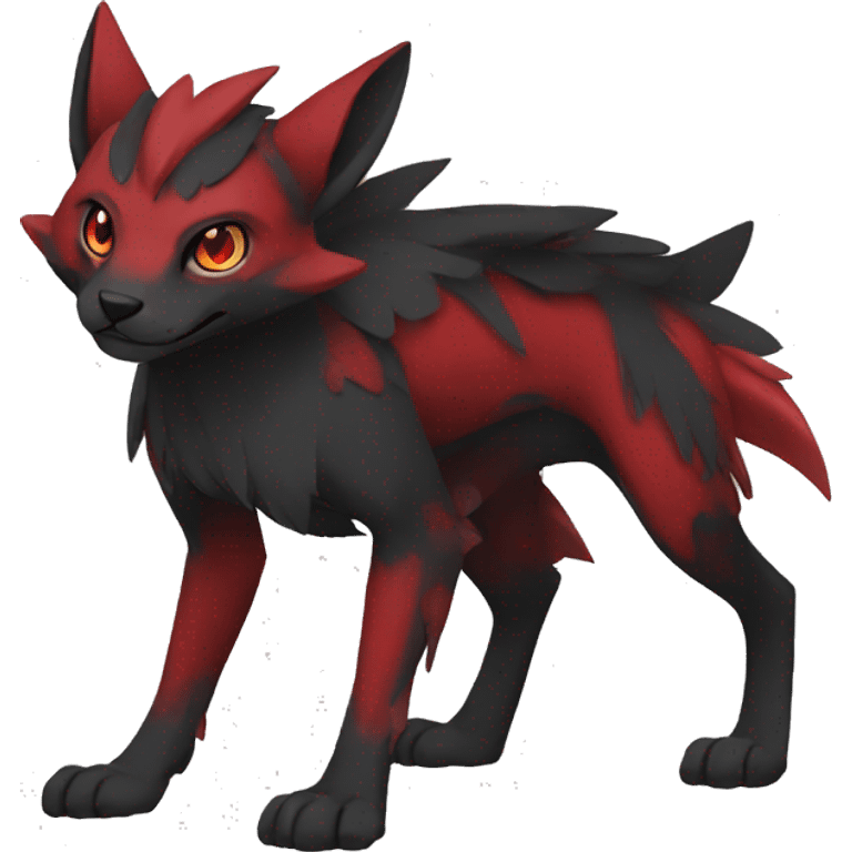 cool edgy black red animal hybrid Fakemon full body emoji