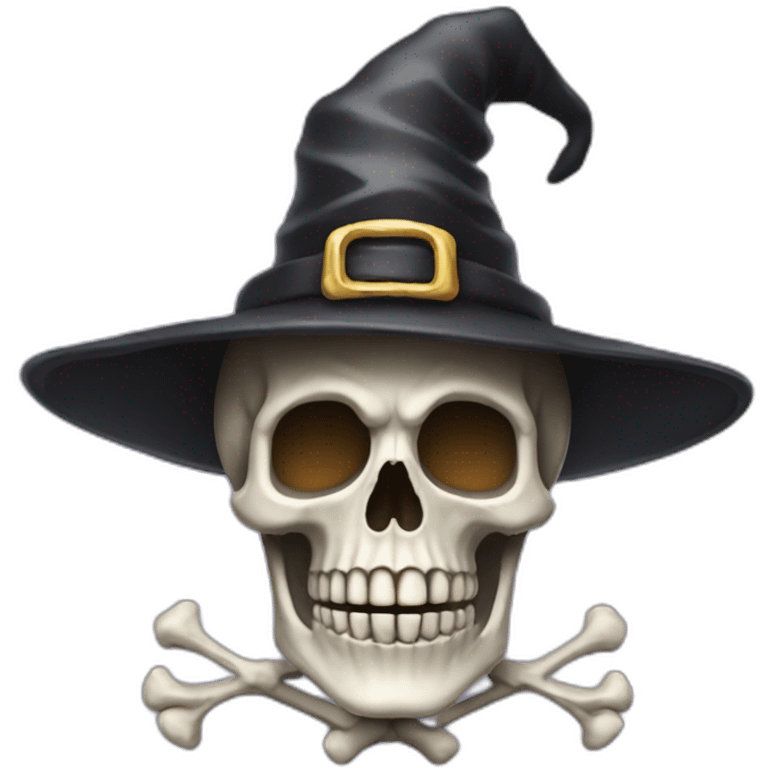 skeleton wearing a wizard hat emoji