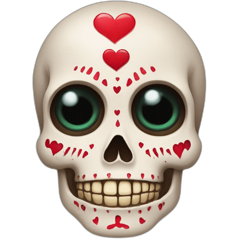 Calavera con ojos de corazon emoji