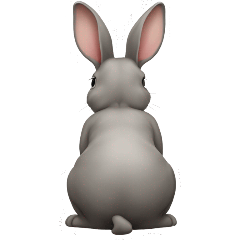 Realistic back of bunny rabbit. emoji