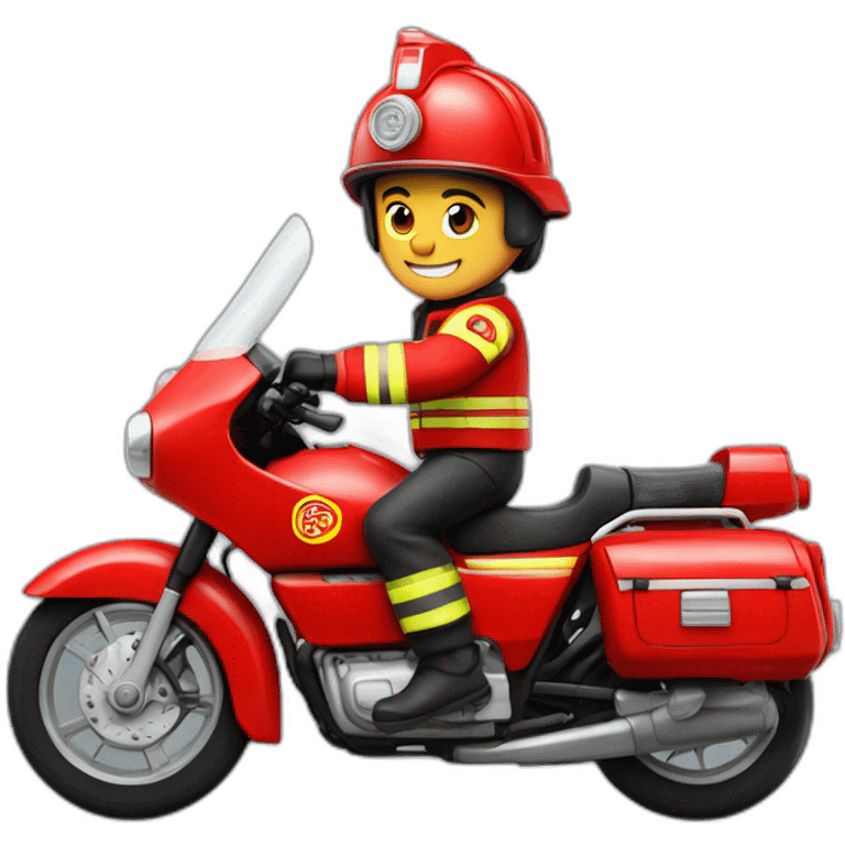 Pompiers sur une moto emoji