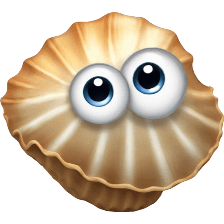 Seashell with googly eyes emoji