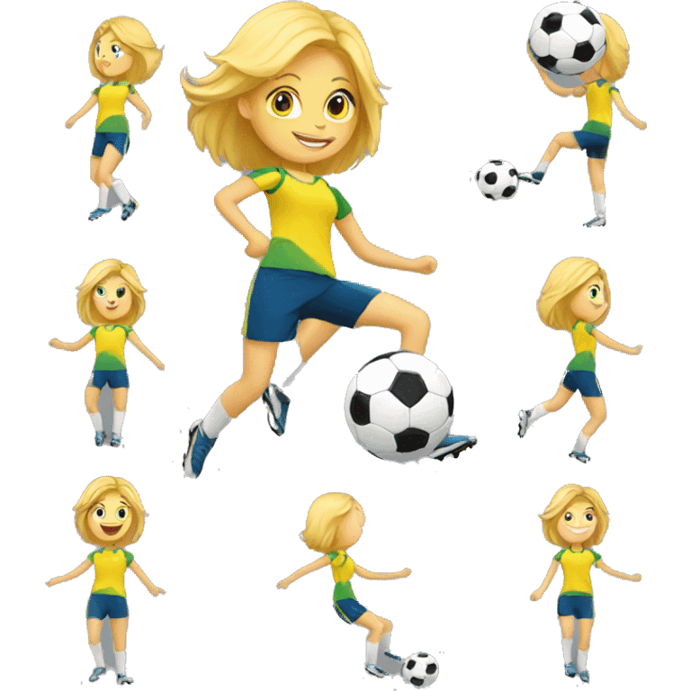 blond woman doing soccer tricks emoji