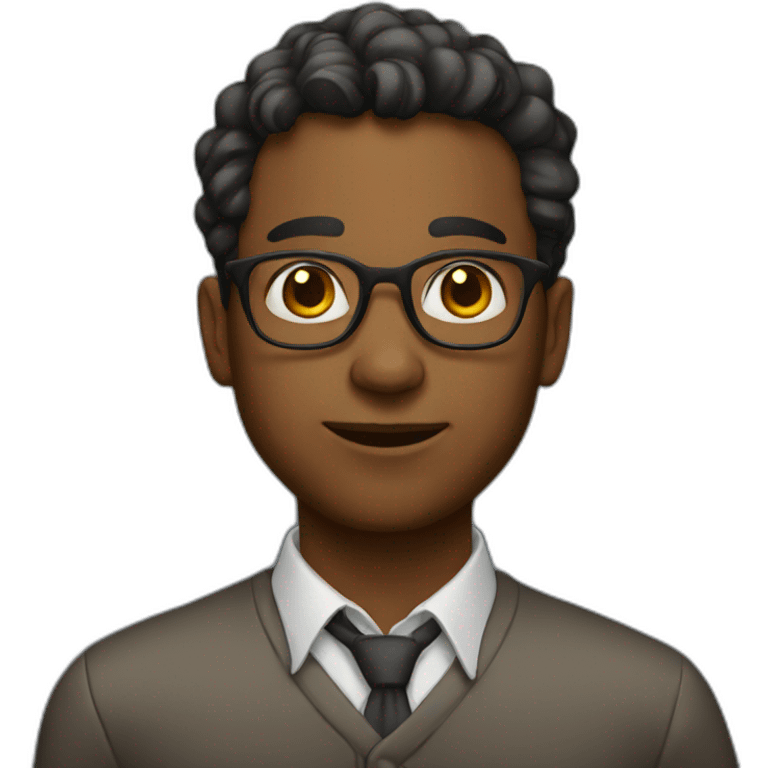 Young professor no glasses emoji