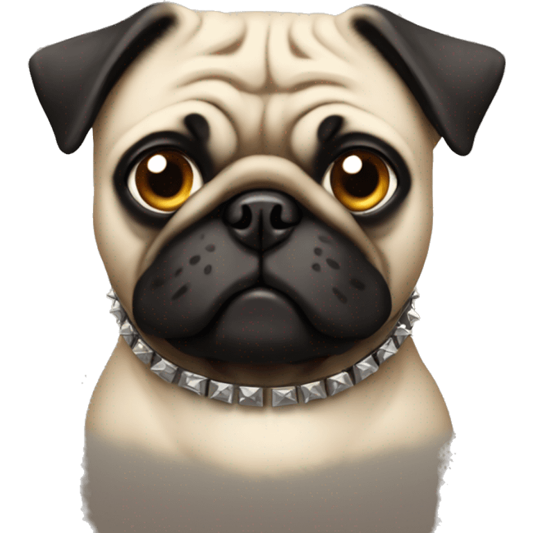 Pug with a spiked collar emoji