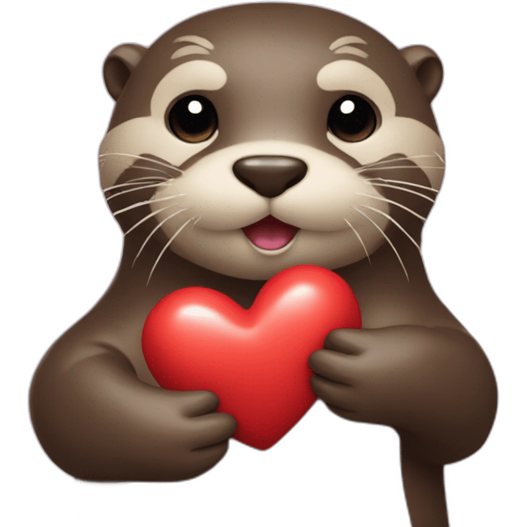 Otter hold a heart emoji