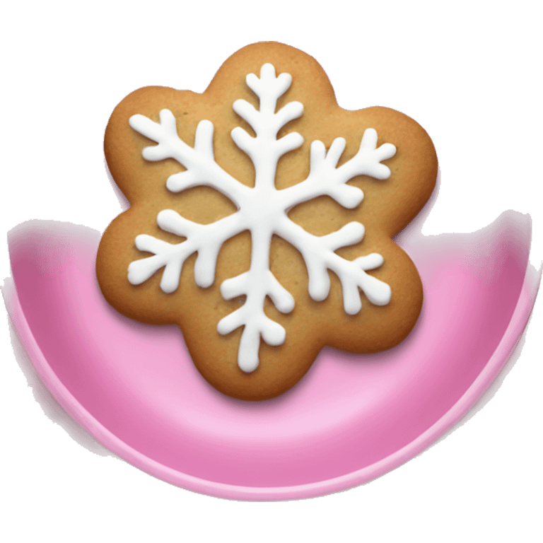 Cookies in a pink bowl with silver snowflakes emoji