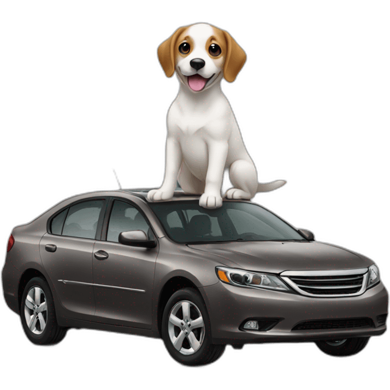 dog on a car emoji