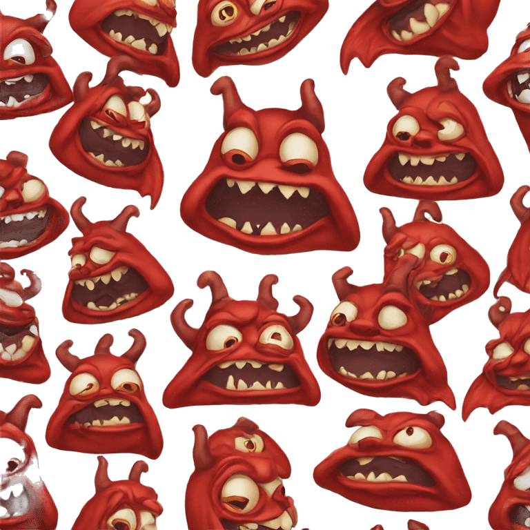 Devil pepe with fangs emoji