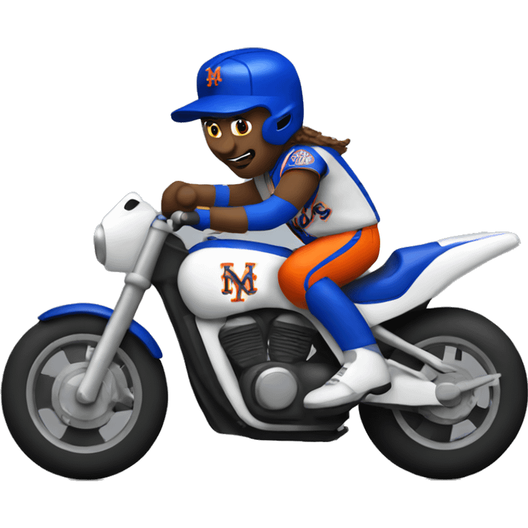 Mets player riding motorcycle  emoji