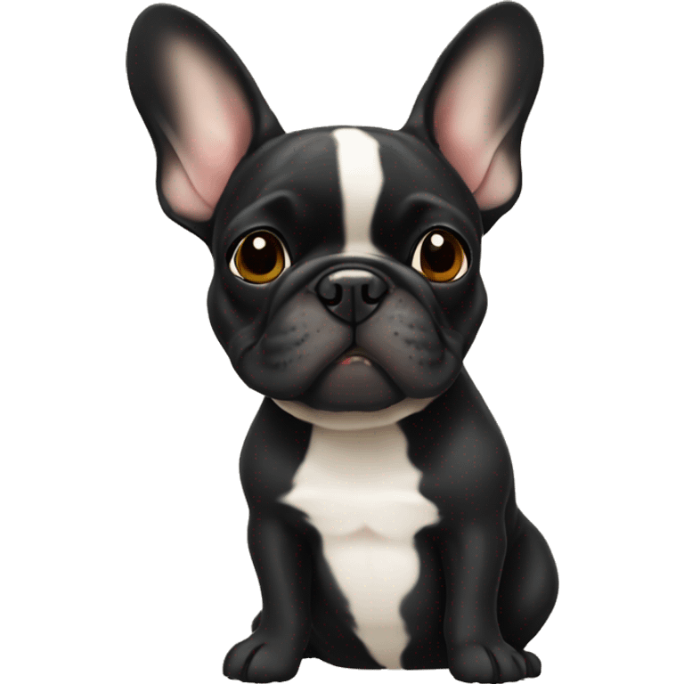 French bulldog black tan Christmas emoji