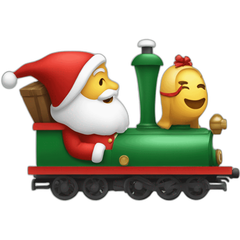 Père noël sur son trainaut emoji