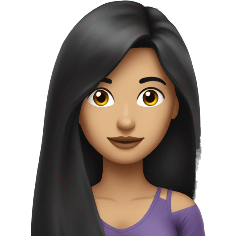 a hot girl with dark long hair. she is latina. she is fit emoji