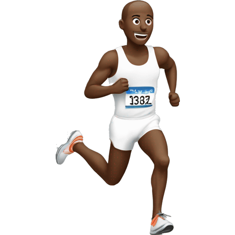 a white marathon runner winning a race emoji