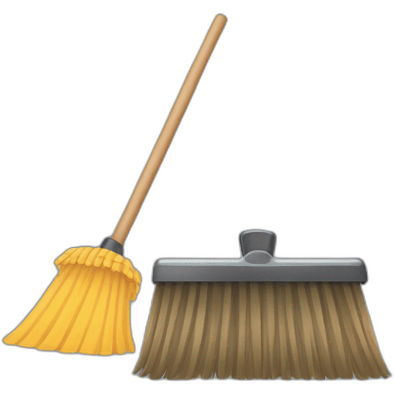 Street sweeper emoji with a broom emoji