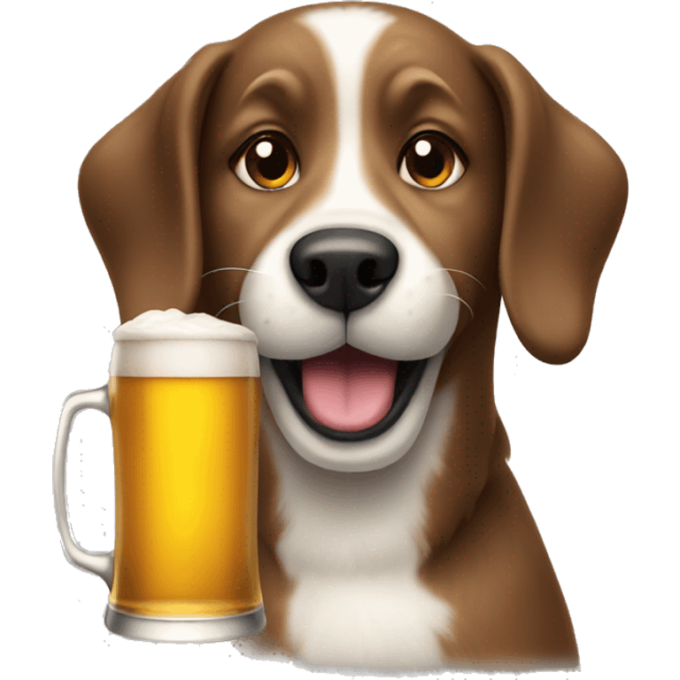 Dog drinking beer emoji